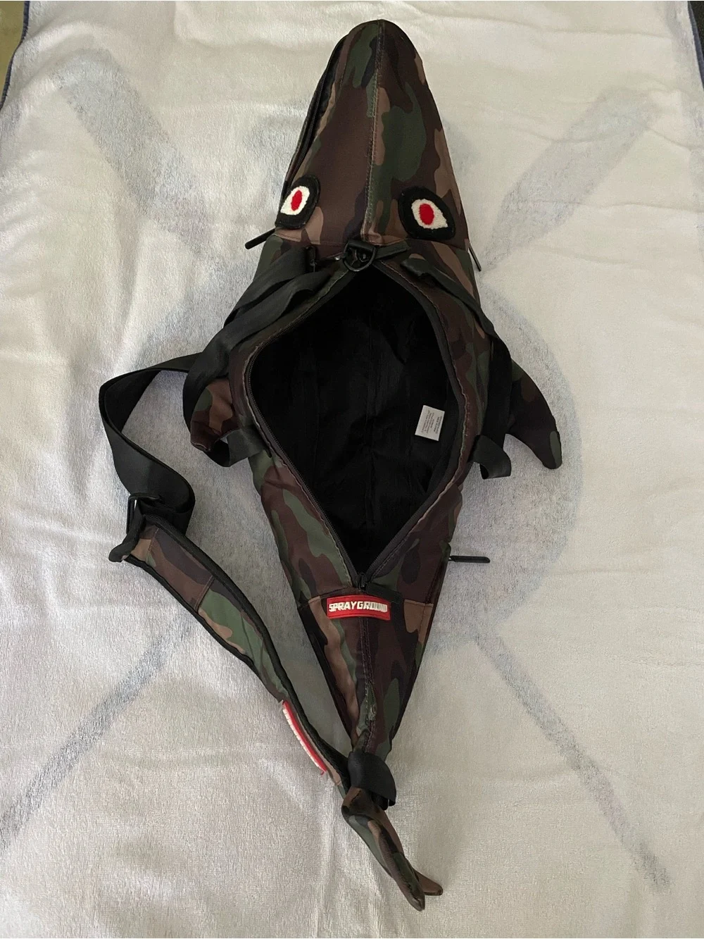 Sprayground Camo Shark Duffle Bag RARE!